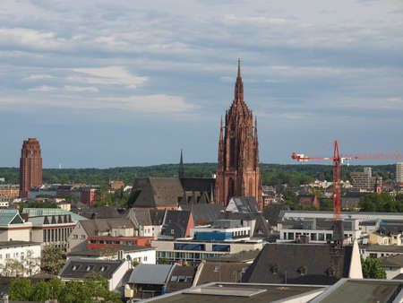 Aerial view of the city of Frankfurt am Main in Germany