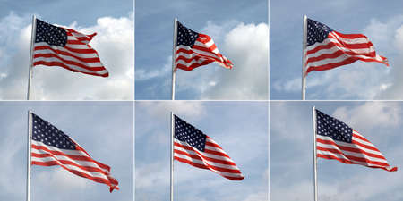 Flags of the USA (United States of America) collageの写真素材