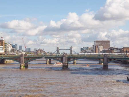 Panoramic view of Thames River London UKの写真素材
