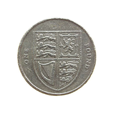One Pound coin isolated over a white 