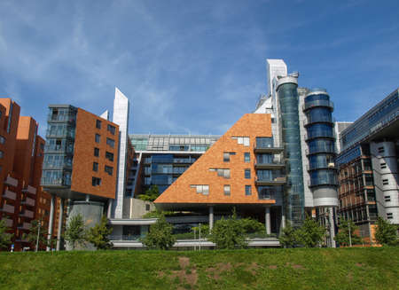 BERLIN, GERMANY - AUGUST 08, 2009: Potsdamer Platz redevelopment area has been the largest building site in Europe under the masterplan of Italian architect Renzo Pianoのeditorial素材