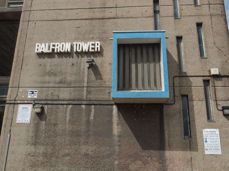 LONDON, ENGLAND, UK - JUNE 20, 2011: The Balfron Tower designed by Erno Goldfinger in 1963 is a Grade II listed masterpiece of new brutalist architectureのeditorial素材