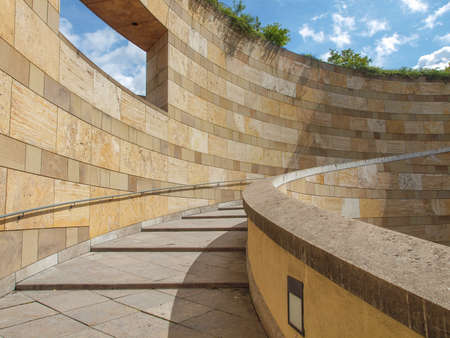 STUTTGART, GERMANY - JULY 11, 2012: The Neue Staatsgalerie art gallery is a masterpiece of postmodern architecture designed by British architect Sir James Stirling in 1977のeditorial素材