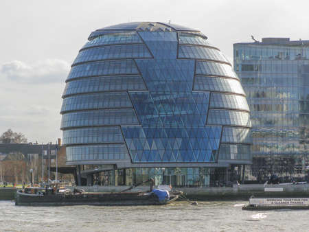 LONDON, ENGLAND, UK - MARCH 07, 2008: The Greater London Authority City Hall building was designed by Lord Foster in 2002のeditorial素材