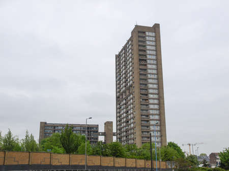 LONDON, ENGLAND, UK - MAY 06, 2010: The Balfron Tower designed by Erno Goldfinger in 1963 is a Grade...