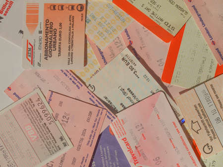 LONDON, UK - FEBRUARY 6, 2014: Set of vintage concert tickets of many international pop and rock artistsのeditorial素材