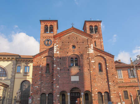 The San Sepolcro church in Milan Italyの写真素材