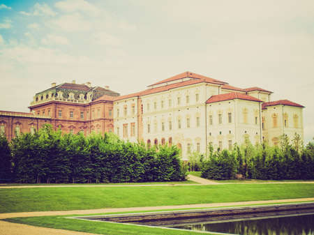 Vintage retro looking Reggia di Venaria Reale (Royal Palace) near Turin, Italyのeditorial素材
