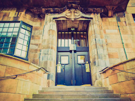 Vintage looking The Glasgow School of Art designed in 1896 by Scottish architect Charles Rennie Mackintosh, Glasgow, Scotlandのeditorial素材
