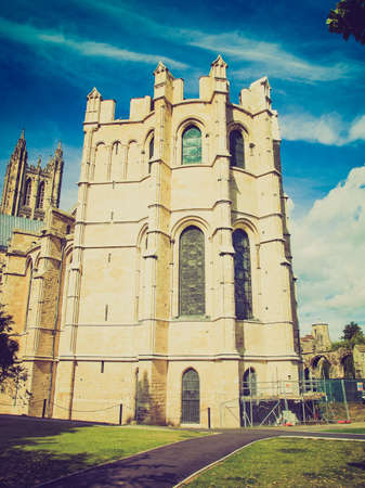 Vintage looking The Canterbury Cathedral in Kent England UK