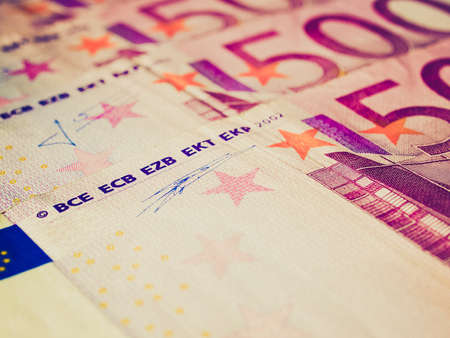 Vintage looking Euro banknote  currency of the European Union 