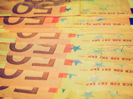 Vintage looking Euro banknote  currency of the European Union の写真素材