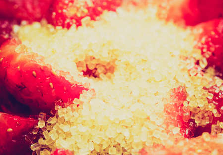 Vintage looking Detail of strawberries useful as a backgroundの写真素材