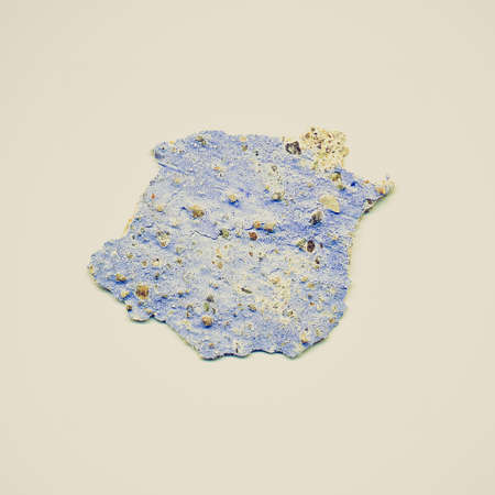 Vintage looking Blue colour sample from a wall plaster isolated over white