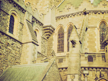 Vintage looking Christ Church in Dublin, gothic architecture styleの写真素材