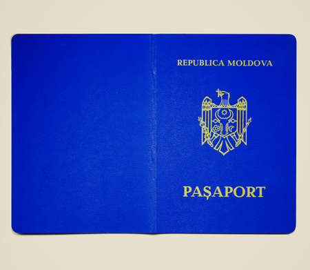 Vintage looking Passport document id from the republic of Moldovaの写真素材