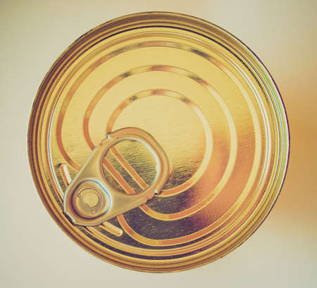 Vintage looking A tin can for canned food conservationの写真素材