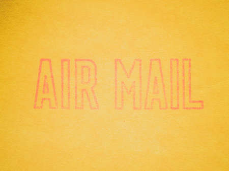 Vintage looking Detail of letter envelope for airmail postの写真素材