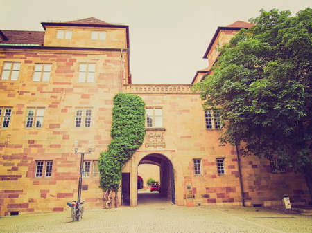 Vintage looking Altes Schloss (Old Castle) in Stuttgart, Germanyのeditorial素材