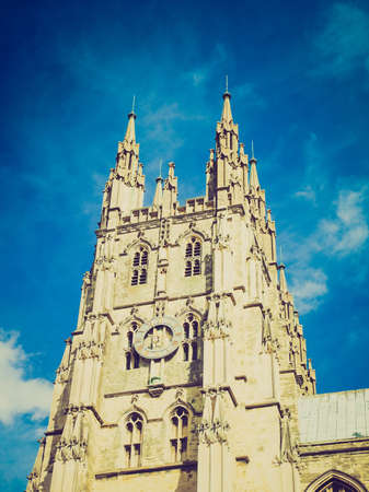 Vintage looking The Canterbury Cathedral in Kent England UKの写真素材