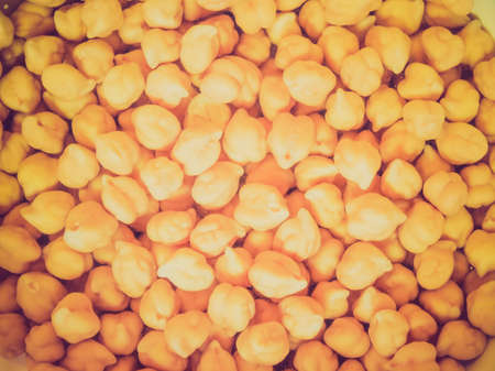 Vintage looking Food Detail of Chickpeas beans (traditional cuisine)の写真素材