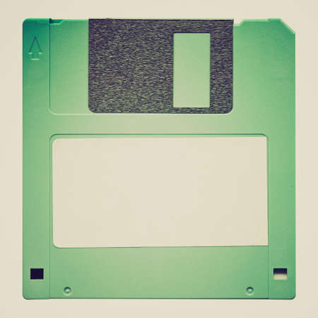 Vintage looking Magnetic floppy disk for computer data storage
