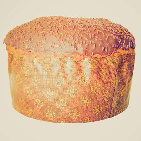 Vintage looking Panettone traditional Christmas Italian cake from Milan