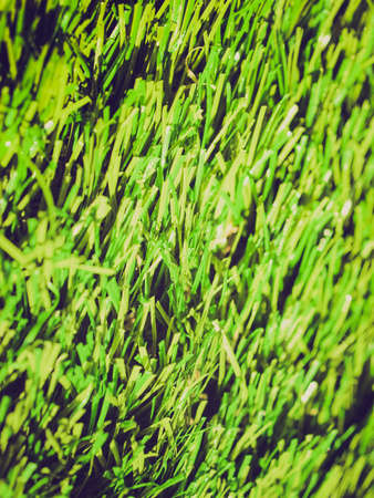 Vintage looking Detail of green grass artificial lawn meadow, useful as a background