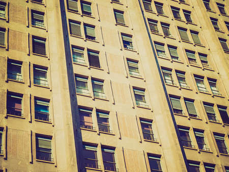 Vintage looking Torre Velasca, modern landmark building in Milanのeditorial素材