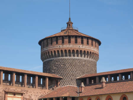 Castello Sforzesco (Sforza Castle) in Milan Italyのeditorial素材