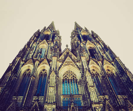 Vintage looking Koelner Dom (Cologne Cathedral) in Koelne, Germany