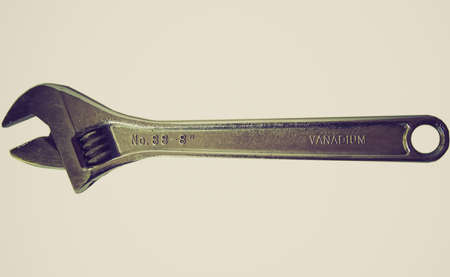 Vintage looking Wrench spanner tool pictureの写真素材