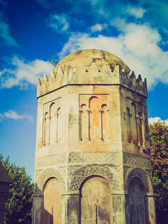 Vintage looking The Glasgow necropolis, Victorian gothic garden cemetery in Scotlandのeditorial素材