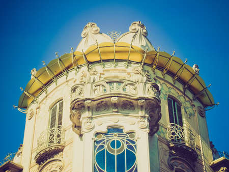 Vintage looking Casa Fenoglio La Fleur, liberty house in Turinのeditorial素材
