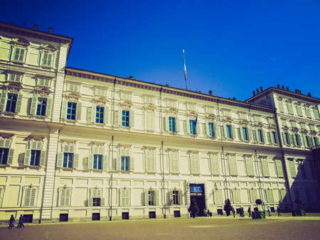 Vintage looking Palazzo Reale (The Royal Palace) in Turin, Italyのeditorial素材