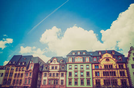 Vintage looking Mainzer Altstadt old town in Mainz Germanyの写真素材