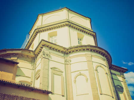 Vintage looking Church of Monte Dei Cappuccini, Turin, Italyの写真素材