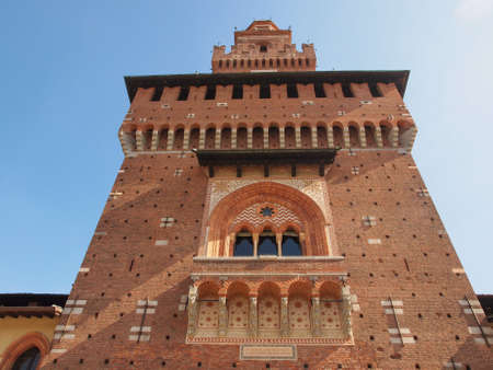 Castello Sforzesco (Sforza Castle) in Milan Italyのeditorial素材
