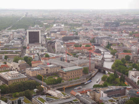 Aerial bird eye view of the city of Berlin Germanyのeditorial素材