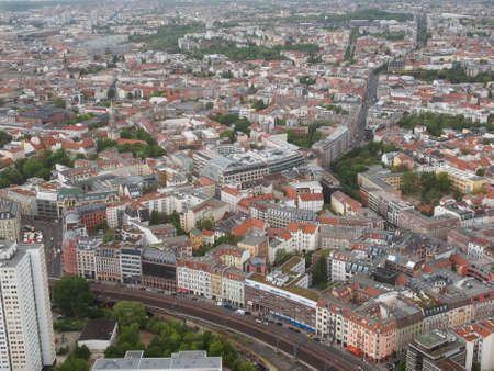BERLIN, GERMANY - MAY 08, 2014: Aerial bird eye view of the cityのeditorial素材