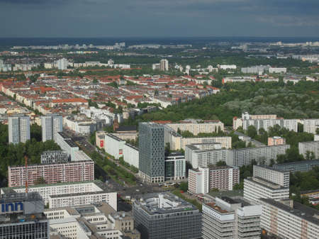 BERLIN, GERMANY - MAY 08, 2014: Aerial bird eye view of the cityのeditorial素材
