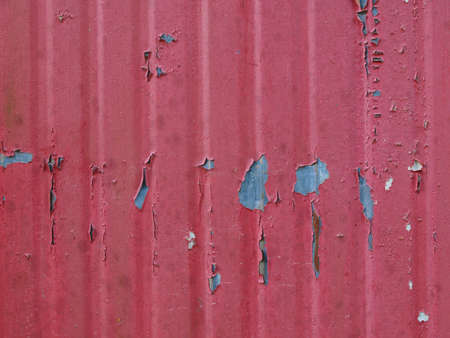Red corrugated steel plate useful as a backgroundの写真素材