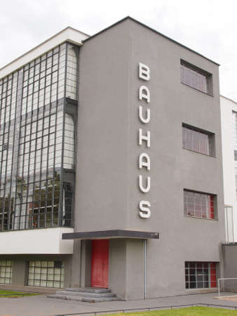 DESSAU, GERMANY - JUNE 13, 2014: The Bauhaus art school iconic building designed by architect Walter Gropius in 1925 is a listed masterpiece of modern architectureのeditorial素材