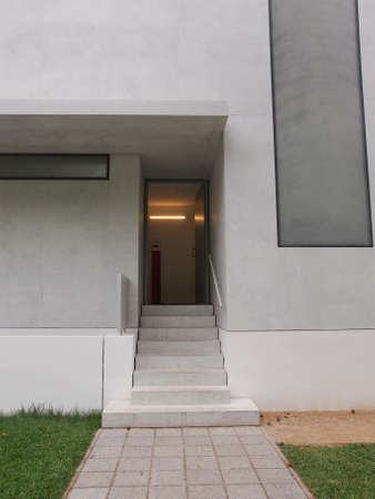 DESSAU, GERMANY - JUNE 13, 2014: Bauhaus masters houses designed in 1925 for Walter Gropius, Laszlo Moholy Nagy, Lyonel Feininger, Georg Muche, Oskar Schlemmer, Wassily Kandinsky and Paul Kleeのeditorial素材