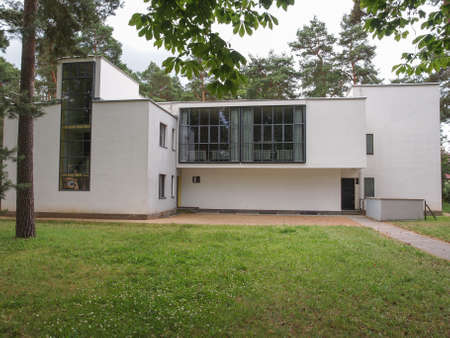 DESSAU, GERMANY - JUNE 13, 2014: Bauhaus masters houses designed in 1925 for Walter Gropius, Laszlo Moholy Nagy, Lyonel Feininger, Georg Muche, Oskar Schlemmer, Wassily Kandinsky and Paul Kleeのeditorial素材
