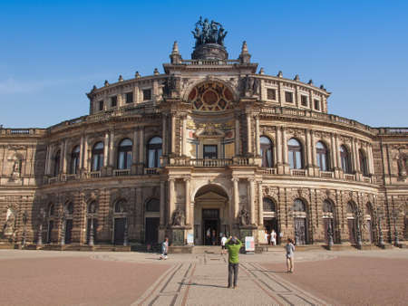 DRESDEN, GERMANY - JUNE 11, 2014: The Semperoper opera house of the Saxon State Orchestra aka...