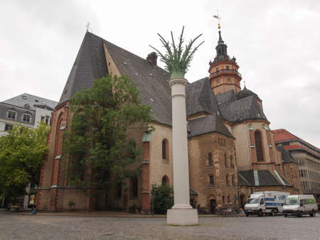 LEIPZIG, GERMANY - JUNE 14, 2014: Nikolaikirch St Nicholas Church in Leipzig Germany where Johann Sebastian Bach performed the world premiere of St John Passionのeditorial素材