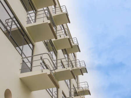 DESSAU, GERMANY - JUNE 13, 2014: The Bauhaus art school iconic building designed by architect Walter Gropius in 1925 is a listed masterpiece of modern architectureのeditorial素材