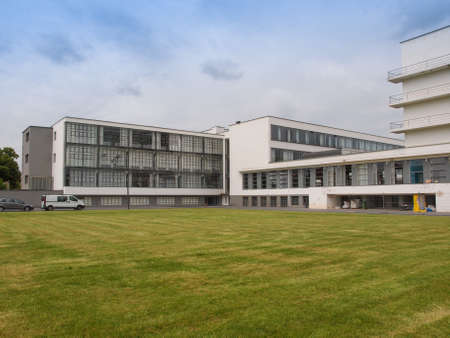 DESSAU, GERMANY - JUNE 13, 2014: The Bauhaus art school iconic building designed by architect Walter Gropius in 1925 is a listed masterpiece of modern architectureのeditorial素材