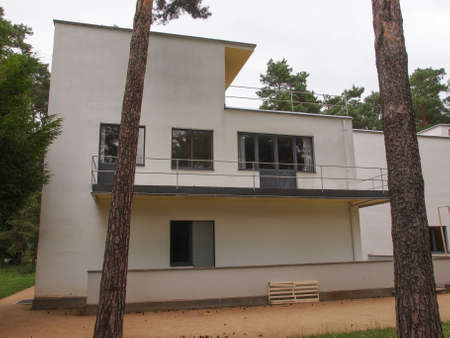 DESSAU, GERMANY - JUNE 13, 2014: Bauhaus masters houses designed in 1925 for Walter Gropius, Laszlo Moholy Nagy, Lyonel Feininger, Georg Muche, Oskar Schlemmer, Wassily Kandinsky and Paul Kleeのeditorial素材